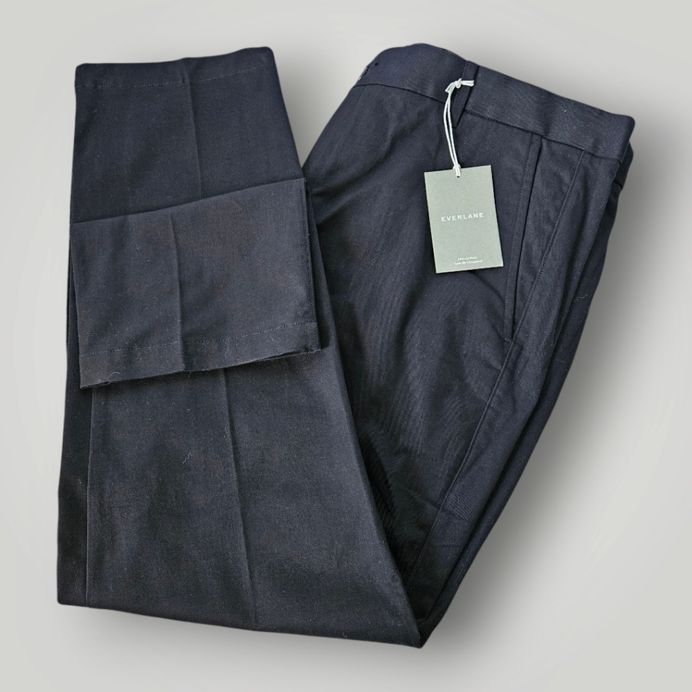 Everlane Pants Mens 40x30 Black Twill Slim Fit Stretch Tailored Trousers‎ New